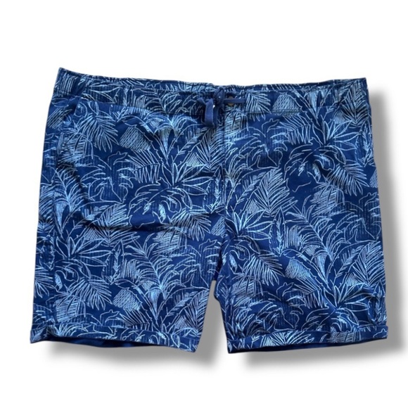 True Nation by DXL Navy Blue Tropical Palms Drawstring Shorts Men’s Size 54 - Picture 2 of 16